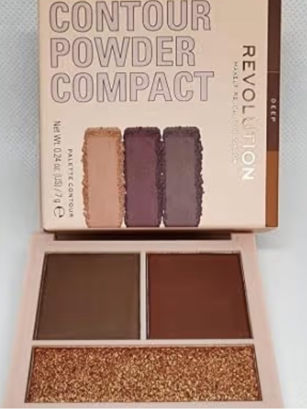 Makeup Revolution Contour Face Powder Compact palette Contour Deep New in Box